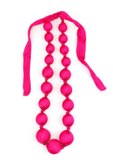 Collana Kong  in seta fatta a mano rosa Vietnam