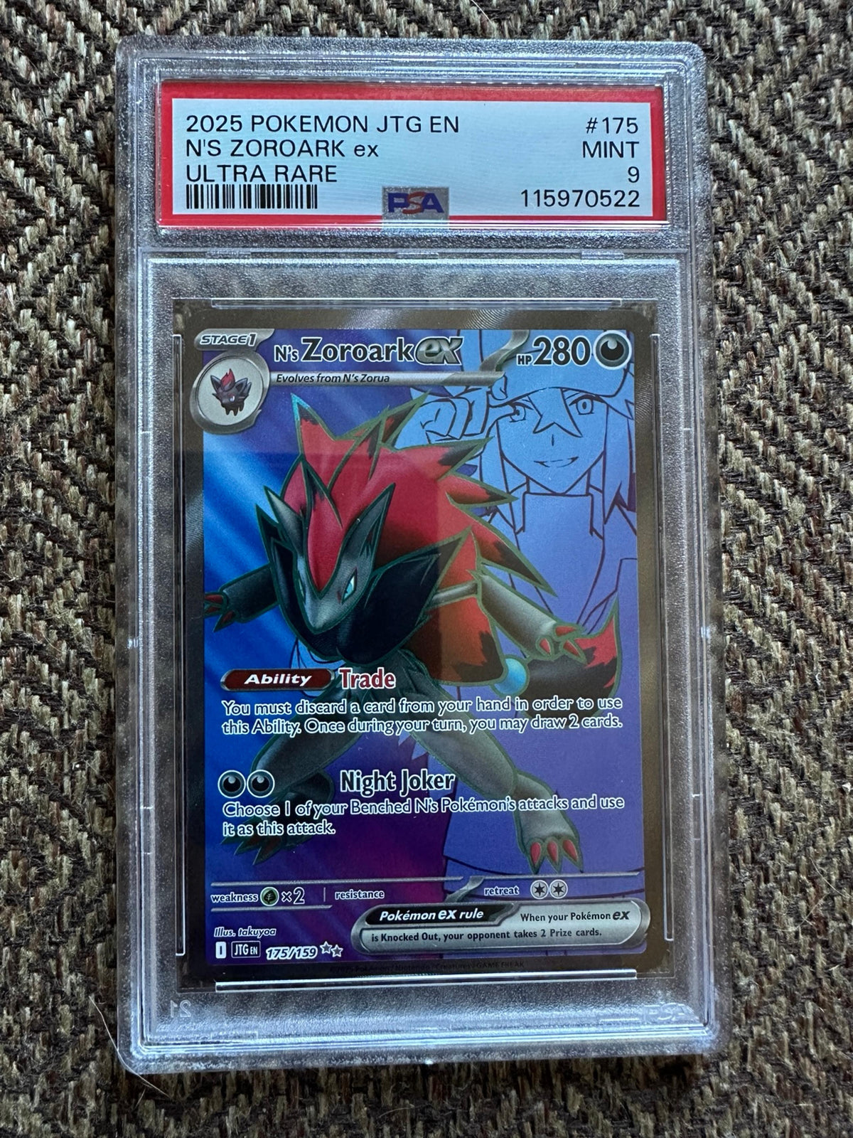 2025 Pokémon N's Zoroark ex #175 PSA 9 Mint