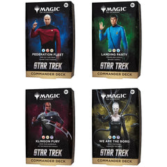 Magic the Gathering Star Trek Commander Decks set van 4 met Federation Fleet, Landing Party, Klingon Fury en We Are the Borg