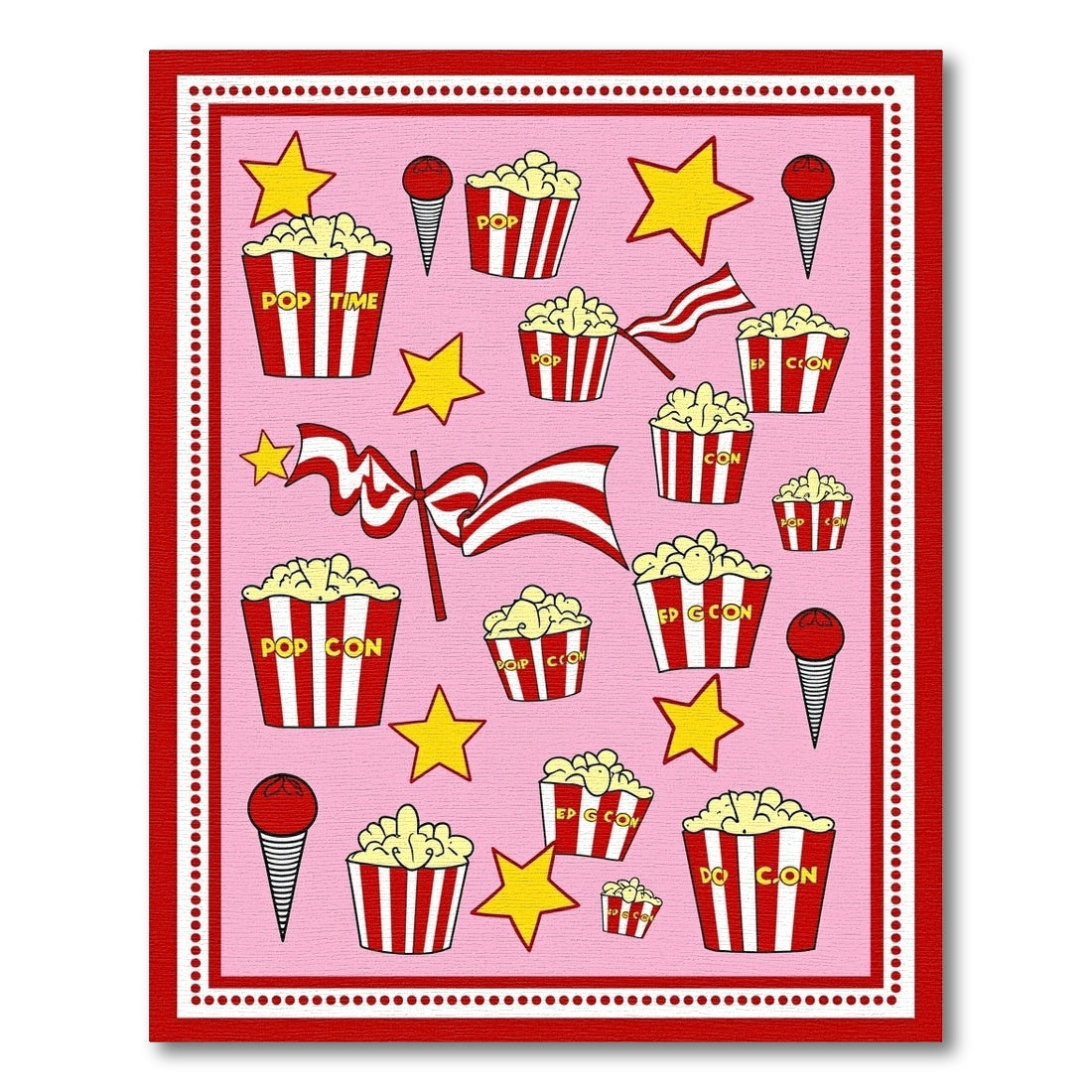 Pop Time Pink Popcorn Cartoon Rug