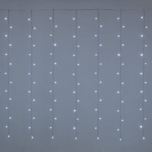 Luci tenda cascata 182 led per esterno bianco 8 giochi di luce Lotti