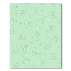 Playful Mint Green Doodle Area Rug