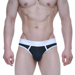 Black and white metro male wear dream bikini black 2803-20 athletic briefs with snug form-fitting design