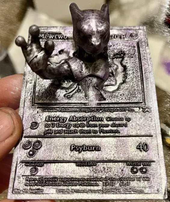 Mewtwo 3D 4D Card Custom 3D Printing File Pokemon New Card 3D model 3D printable