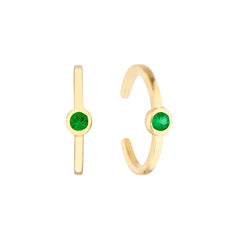 2.0mm Emerald Bezel Earring Cuffs