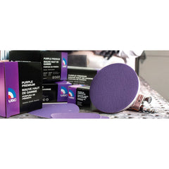 US Chemical & Plastics Purple Premium 991406 Sanding Disc, 6 in Dia, P80 Grit, Film Backing, Wet/Dry