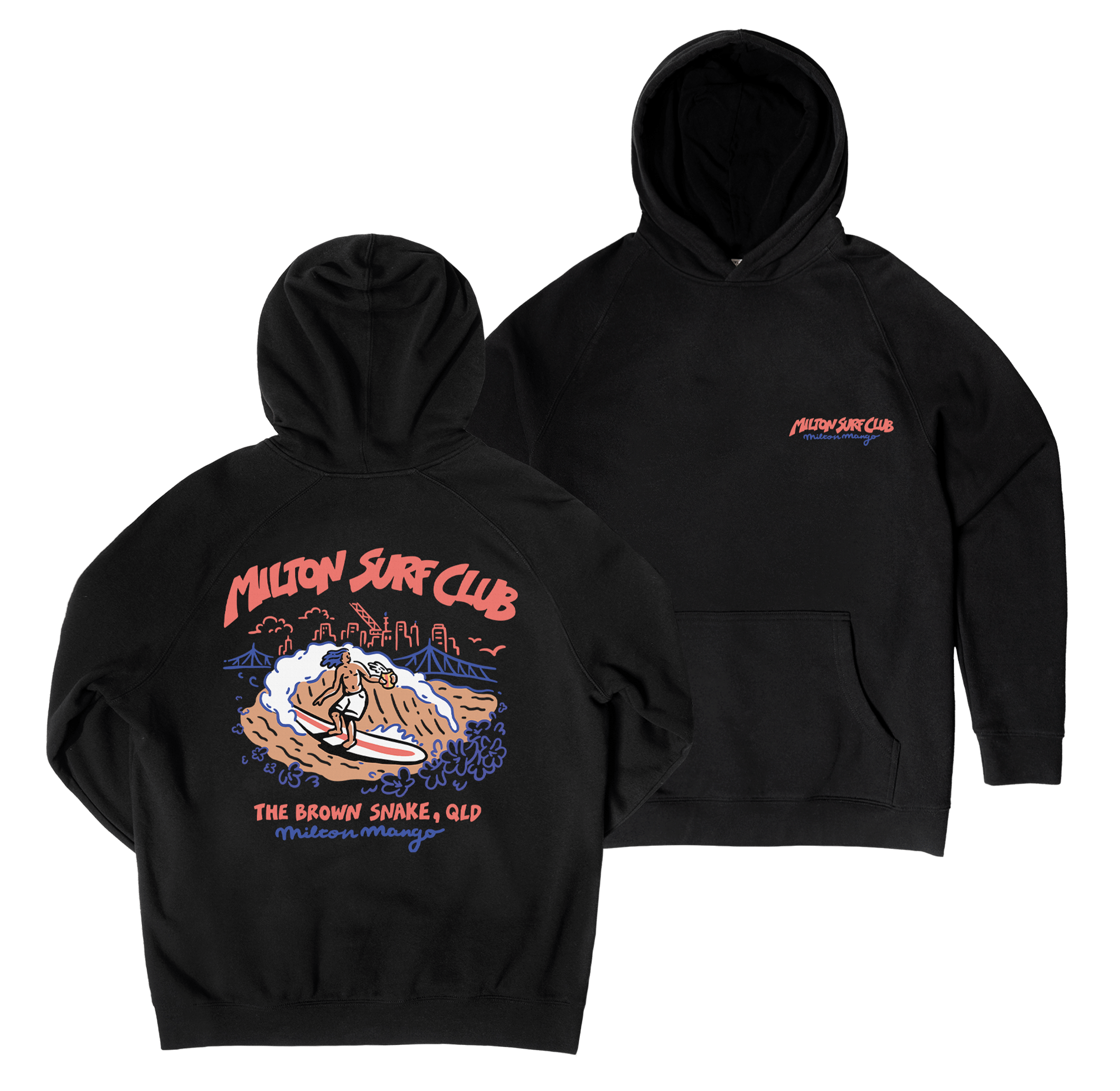 Milton Surf Club Hoodie Black Hoodie Milton Mango