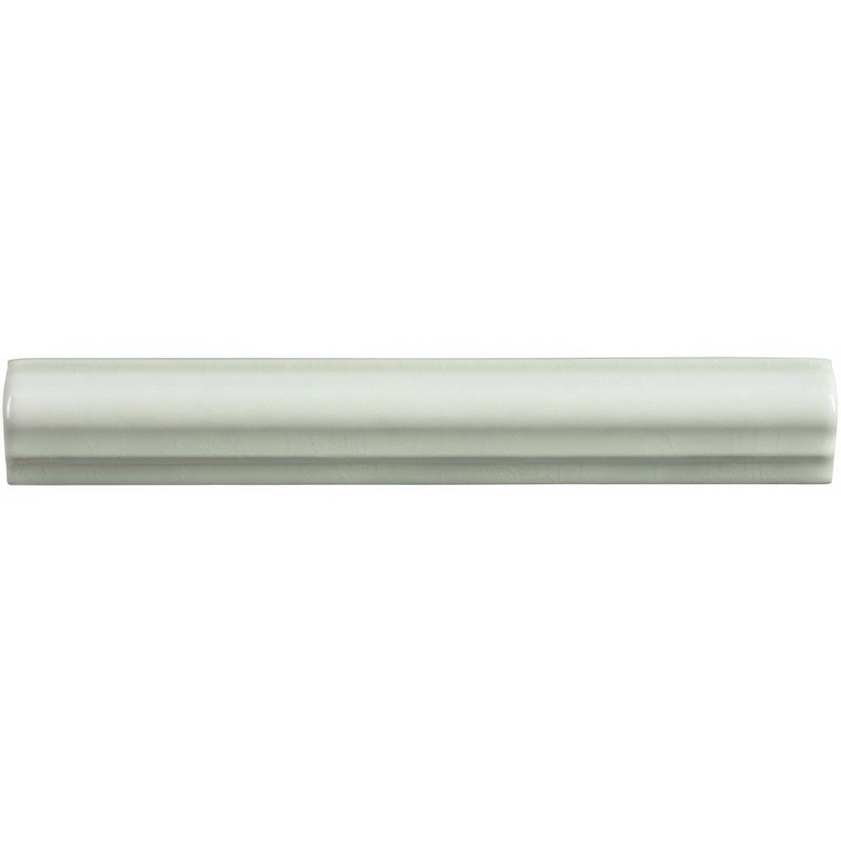 Mint ogee moulding off-white ceramic baseboard with smooth glossy finish and subtle beveled edges
