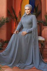 Modest Grey Bridesmaid Dress 47381GR