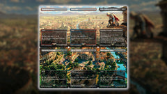 Six new Assassin's Creed MTG cards form a scenic Roman vista