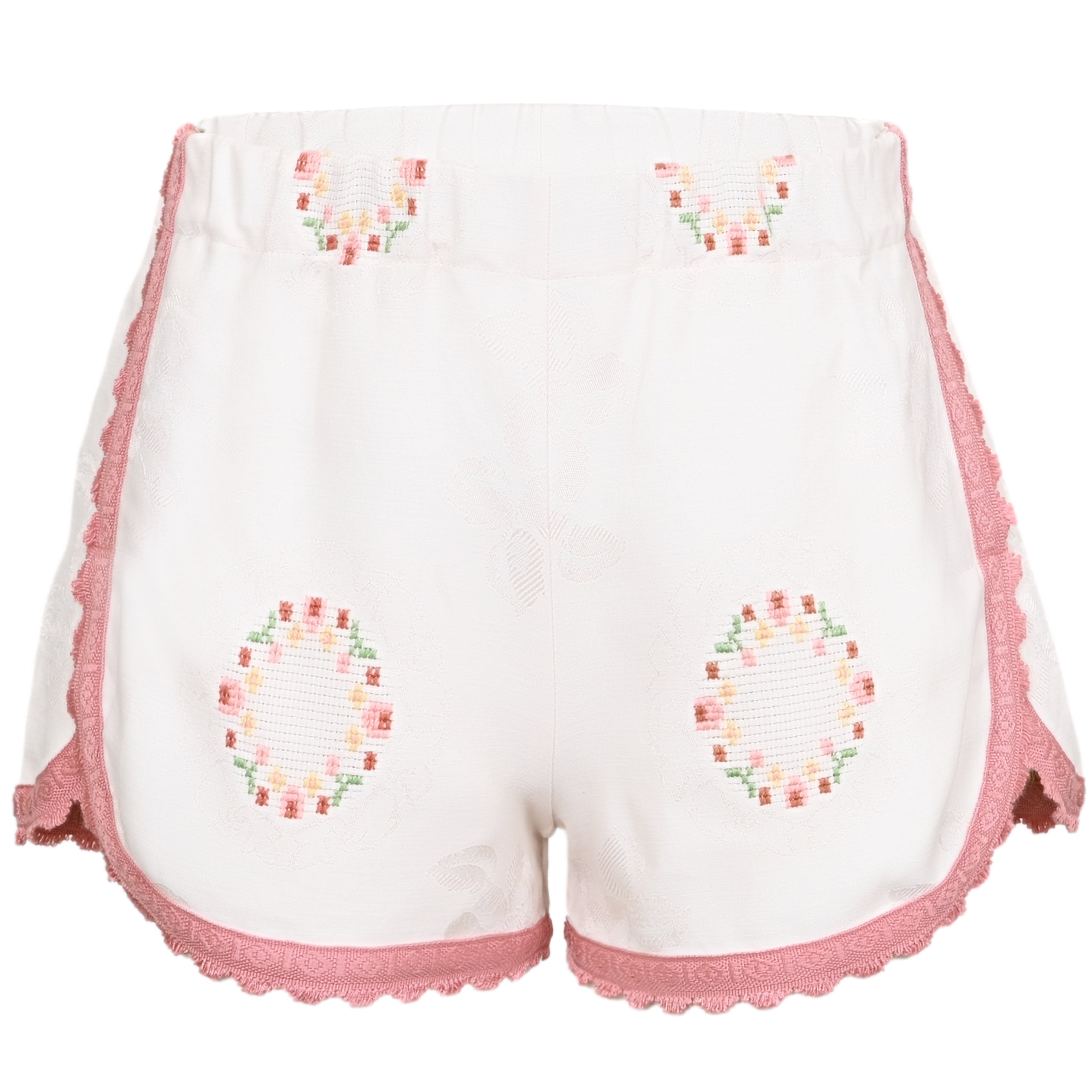 Orsina Cotton Shorts White & Pastel Print S - Shorts