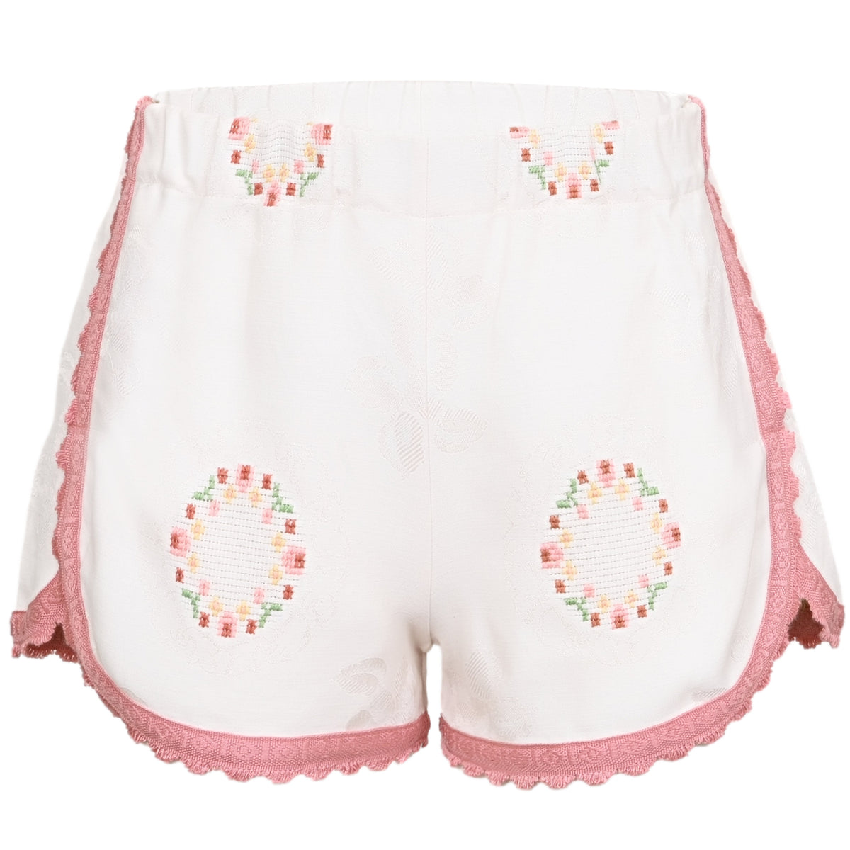 Orsina Cotton Shorts White & Pastel Print S - Shorts