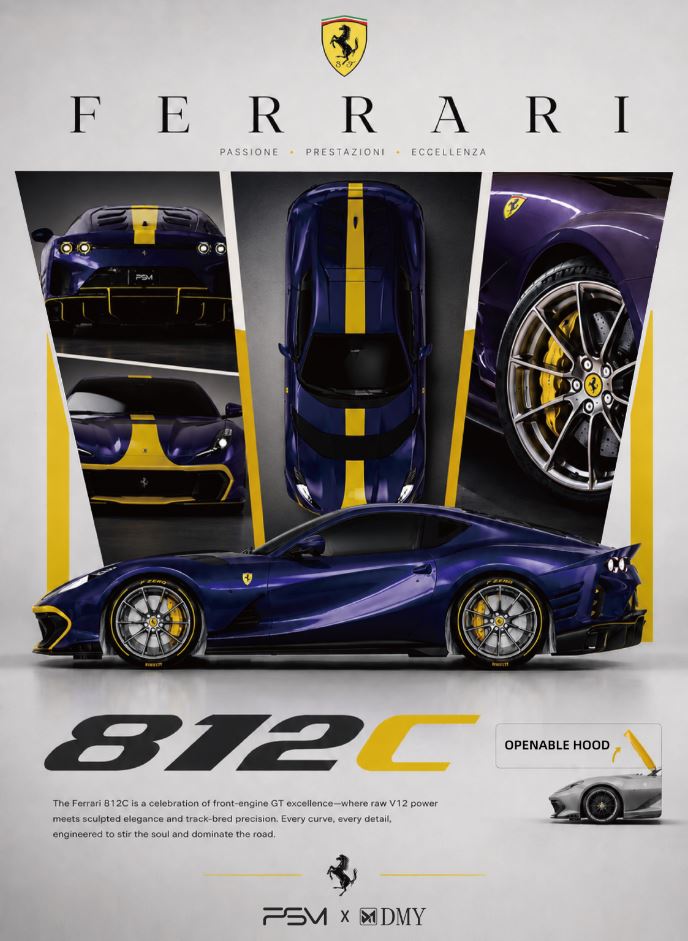 [Preorder] PSM x DMY 1:64 Ferrari 812C (2 Versions)