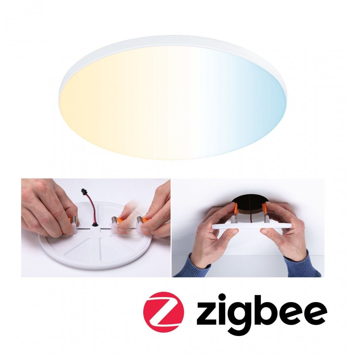 VariFit LED Einbaupanel Veluna Edge  IP44 rund 160mm 1000lm Tunable White Weiß dimmbar