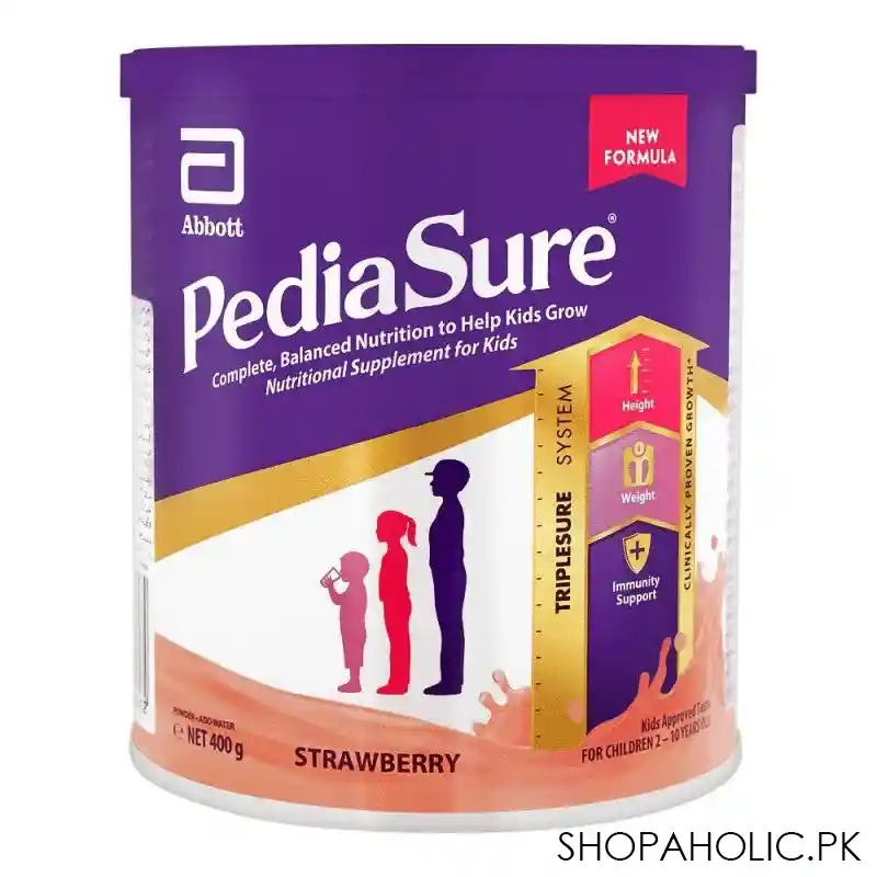 pediasure triplesure system, strawberry flavour, 400g main image