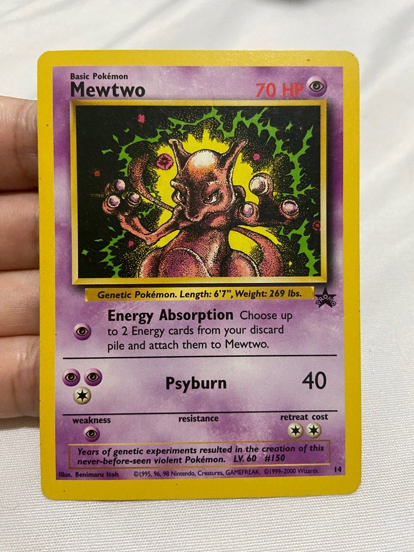 Pokémon TCG mewtwo black star promo 14 promo wotc, Toys & Collectibles, Trading Cards, Raw Singles on Carousell