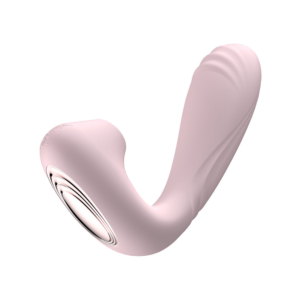 Pookie le Stimulateur de Crushious Double Clitoridien et Point G de couleur rose vue de profil