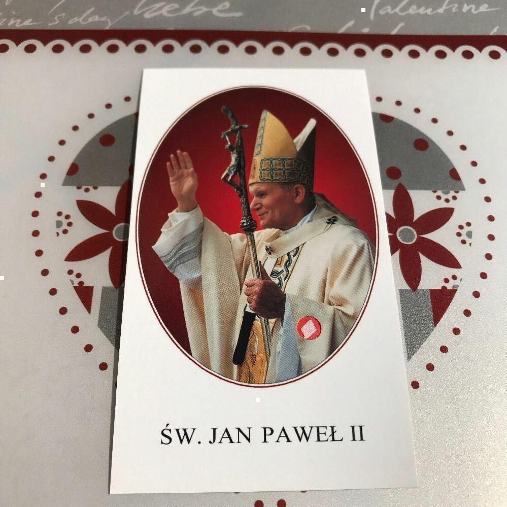 Pope St. John Paul Ii Holy Card W/ Second Class Relic - Nun Estate | Catholically
