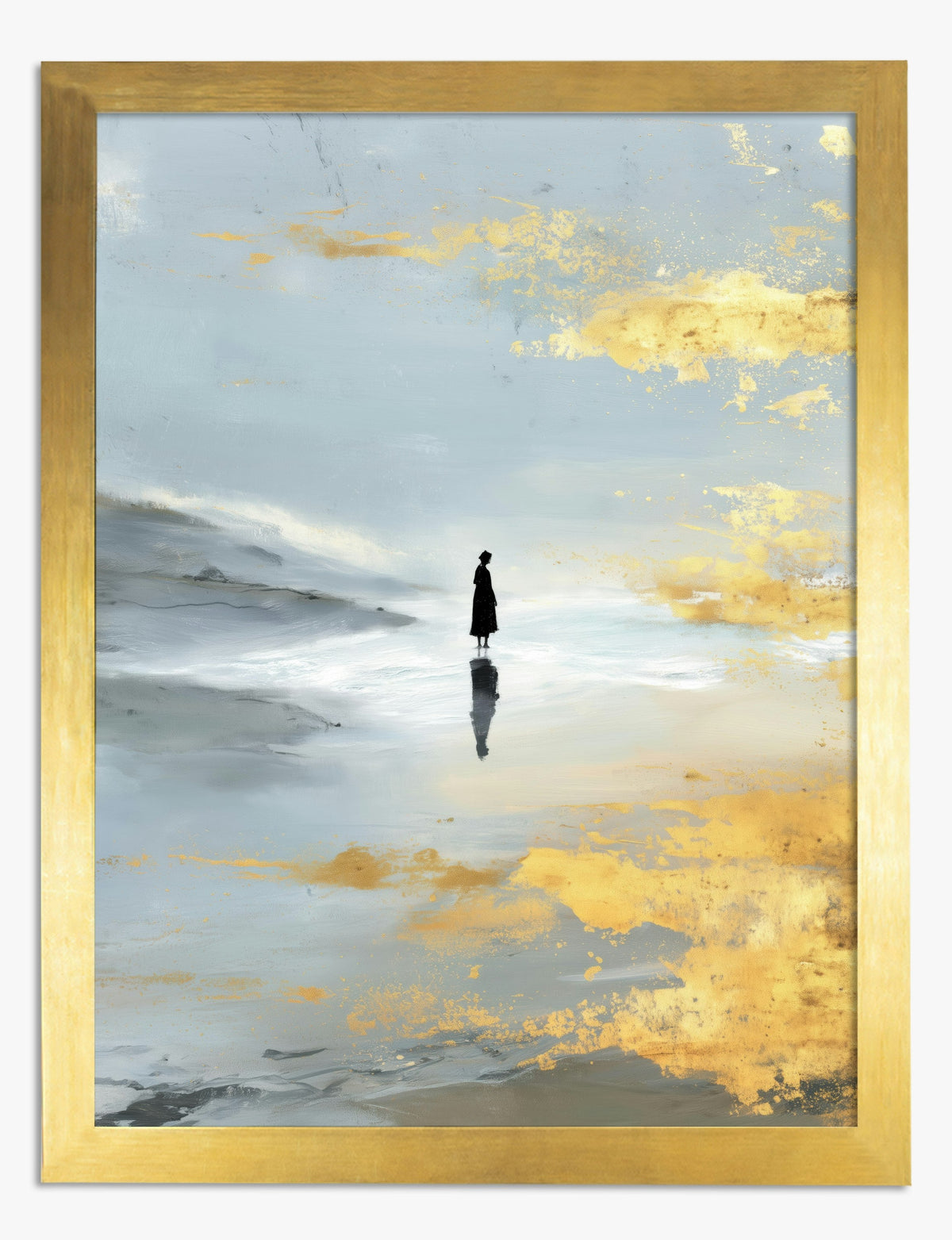 Golden Solitude Art Print Gold