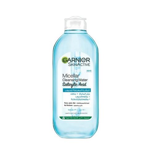 GARNIER Skin Active - Solution Micellaire Tout En 1 - Nettoie, Démaquille, & Ravive L'Éclat - Anti acné - Vegan & Cruelty Free - Visage, Yeux, Lèvres - Peaux Ternes & Sensibles - 400 ml - Garnier | BeautyForYou.ma