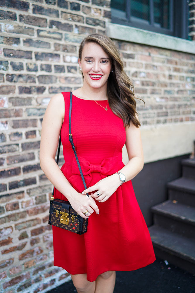 Tahari Bow Front Fit & Flare Dress | Connecticut Fashion and Lifestyle Blog