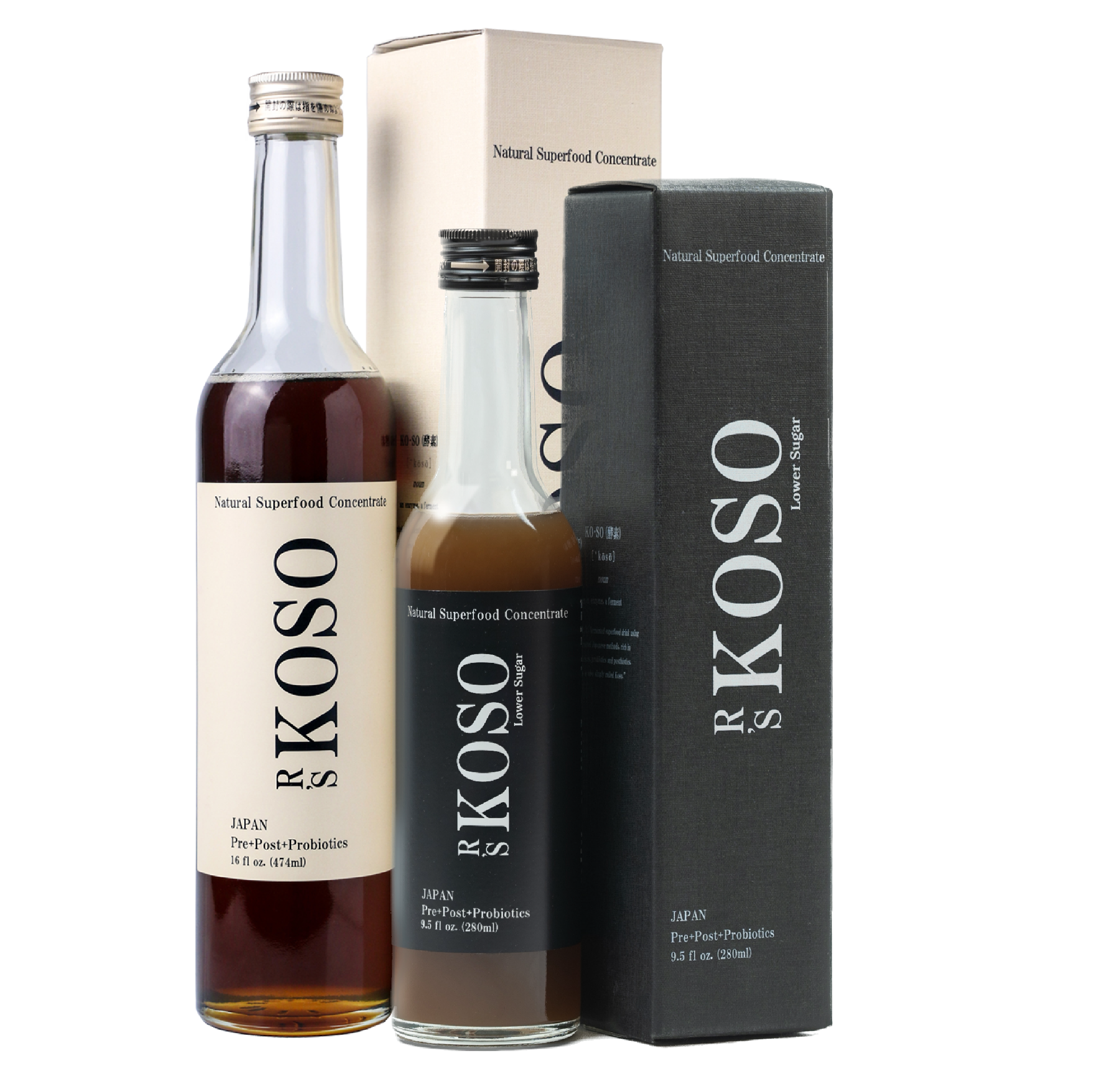 R's KOSO mix of - Japanese Postbiotic Drink (474ml / 16oz) and Lower Sugar (280ml / 9.5oz) - 1 each