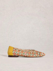 White Stuff Woven Winnie Ballerina-Footwear-3-