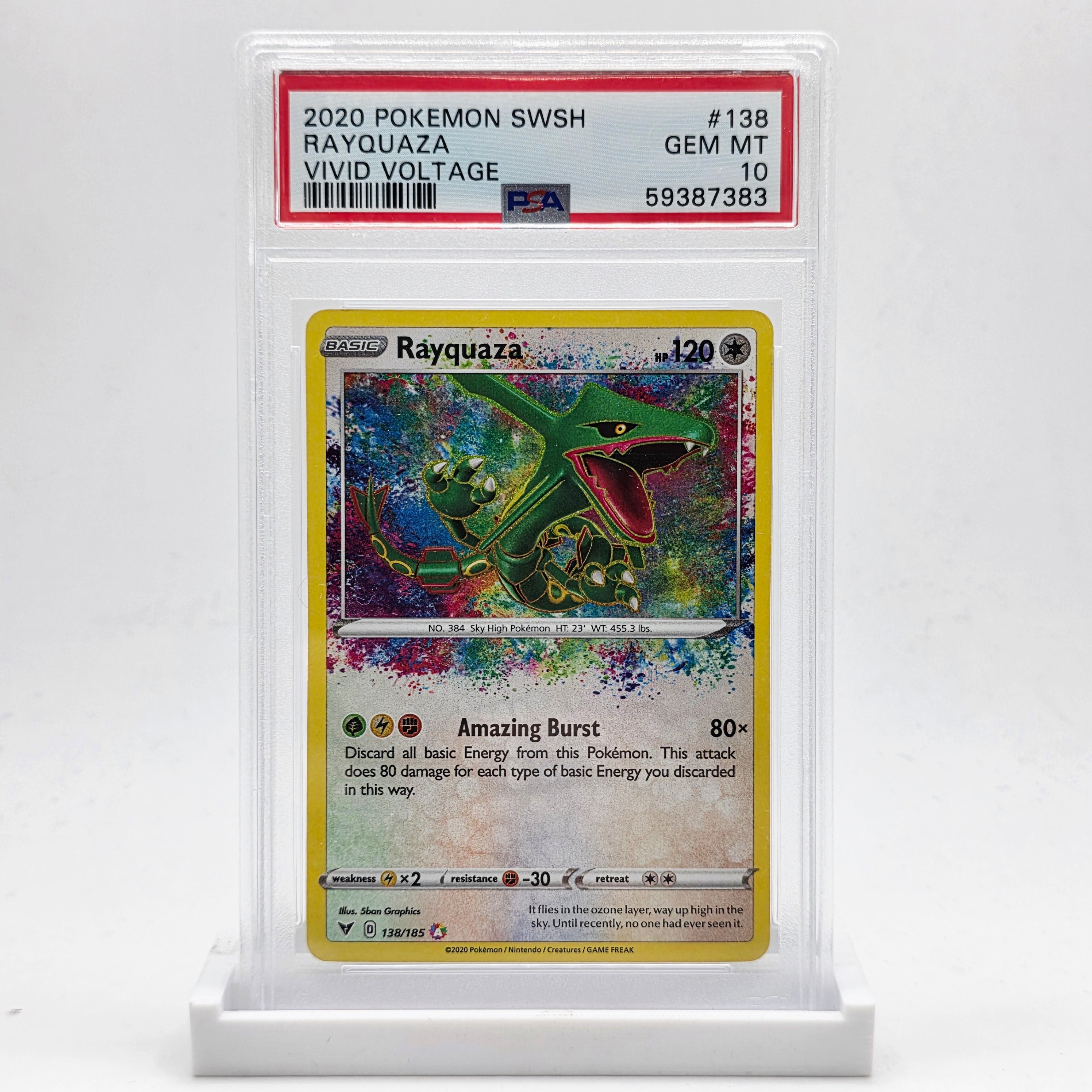 PSA 10 Rayquaza Amazing Rare - 2020 Pokémon Vivid Voltage