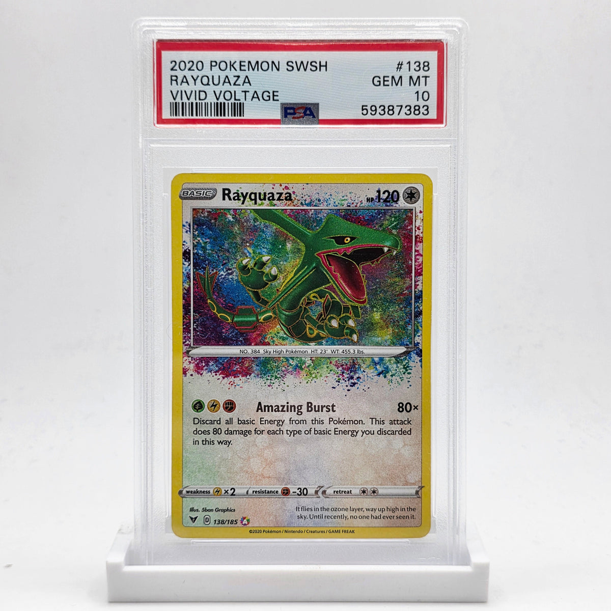 PSA 10 Rayquaza Amazing Rare - 2020 Pokémon Vivid Voltage
