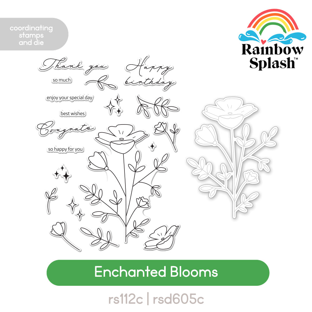 Rainbow Splash Stamps and Dies Enchanted Blooms rs26set
