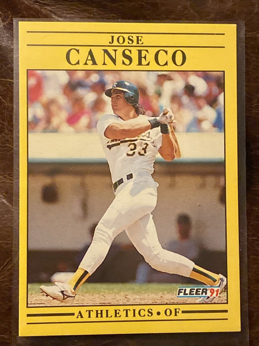 1991 Fleer Baseball Card Jose Canseco ERROR Card missing “.” in U.S.A. Rare