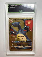 Pokémon Charizard GX 250HP Gold Foil Fan Art Card