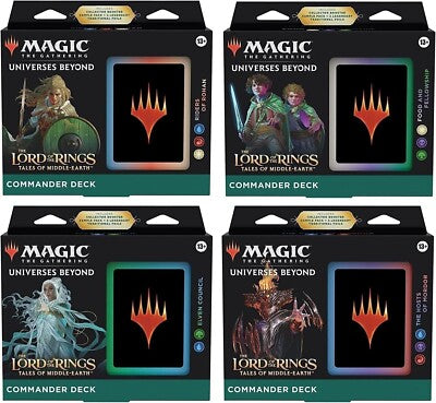 Magic The Gathering MTG Lord of the Rings Commander 4 Deck Sealed Case