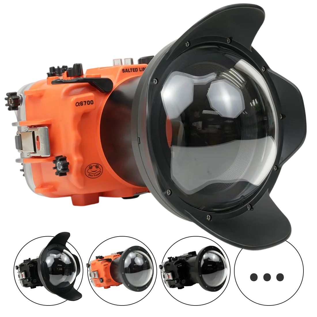 [a6700-v2-dp90a6] Salted Line Sea Frogs Underwater Camera Housing for Sony A6700 with V2 Dome Port