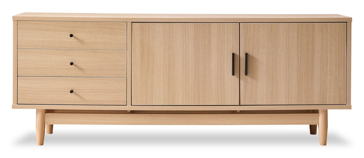 Kemper 71" Modern TV Stand with Storage for TVs up to 75"- Harvest Oak | Meuble pour téléviseur moderne Kemper de 71 po avec rangement pour téléviseurs de jusqu’à 75 po - chêne récolte