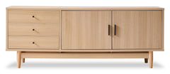 Kemper 71" Modern TV Stand with Storage for TVs up to 75"- Harvest Oak | Meuble pour téléviseur moderne Kemper de 71 po avec rangement pour téléviseurs de jusqu’à 75 po - chêne récolte