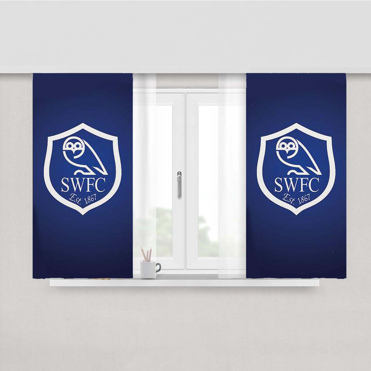 Sheffield Wednesday Peach Skin Window Curtains