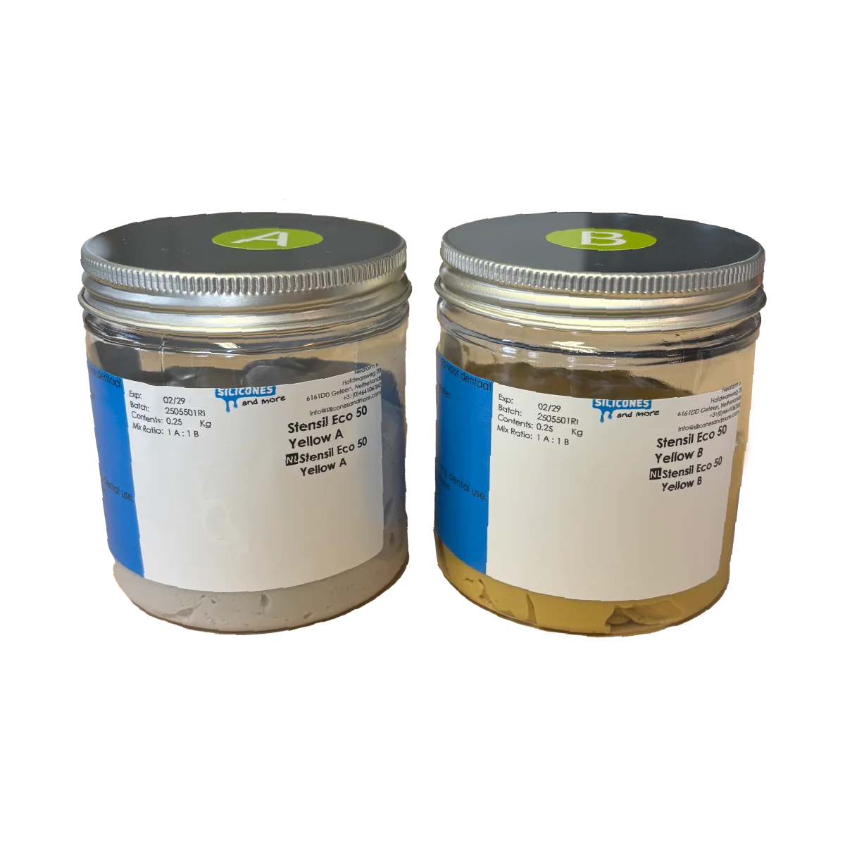 Silconic Silconic Stensil ECO 50 Geel – Kneedbare Platinum Silicone voor Mallen Maken & Dentaaltechniek
