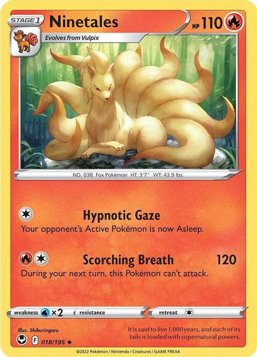 Pokemon Trading Card Game Sword Shield Silver Tempest Single Card Uncommon Ninetales 18