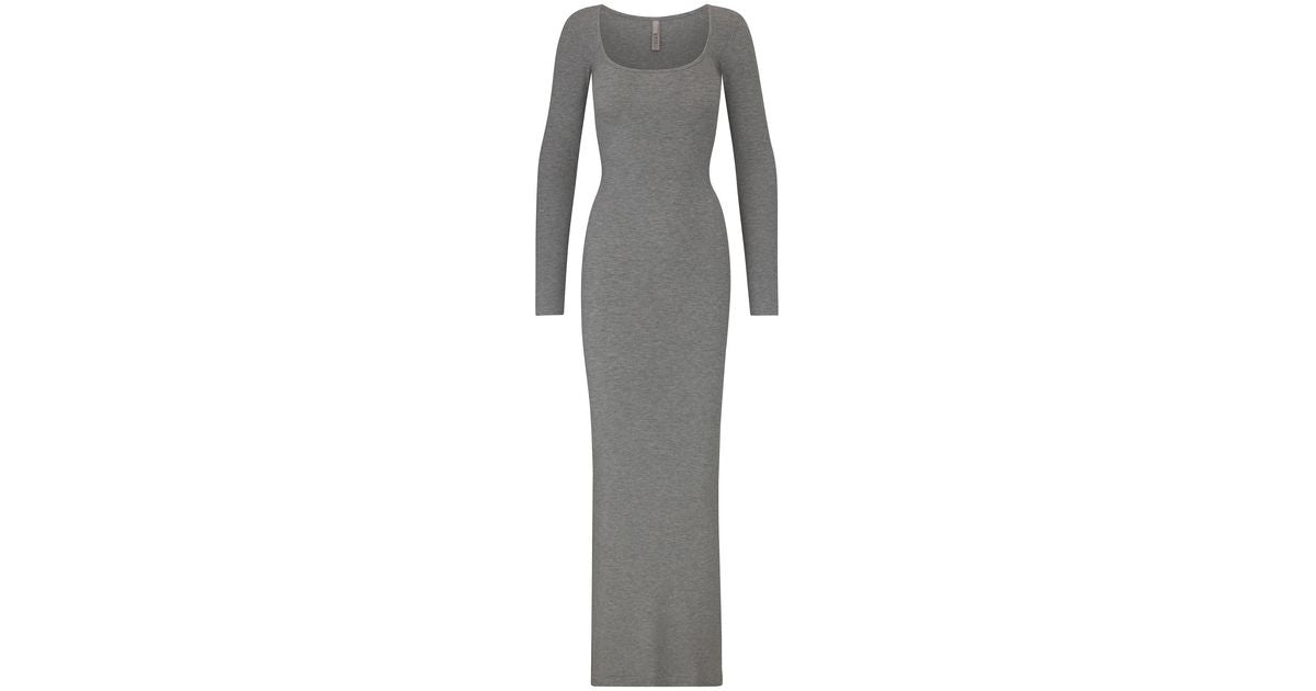 Skims Long Sleeve Dress in Gray