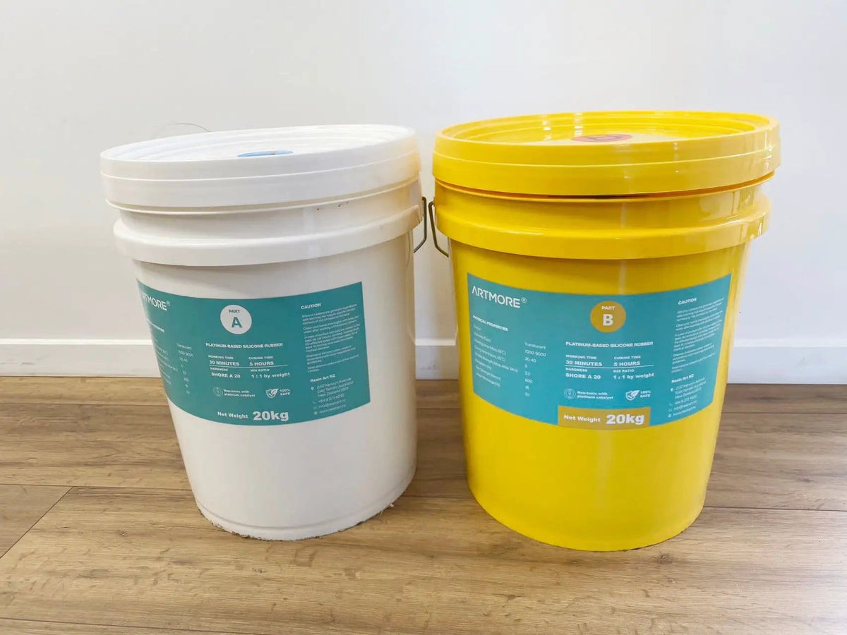 Resin Art NZ Liquid Silicone Rubber Shore A 20 - RTV Addition Cure Liquid Silicone Rubber - Mould Making - 40kg Shore A 20 - RTV Addition Cure Liquid Silicone Rubber - Mould Makin...