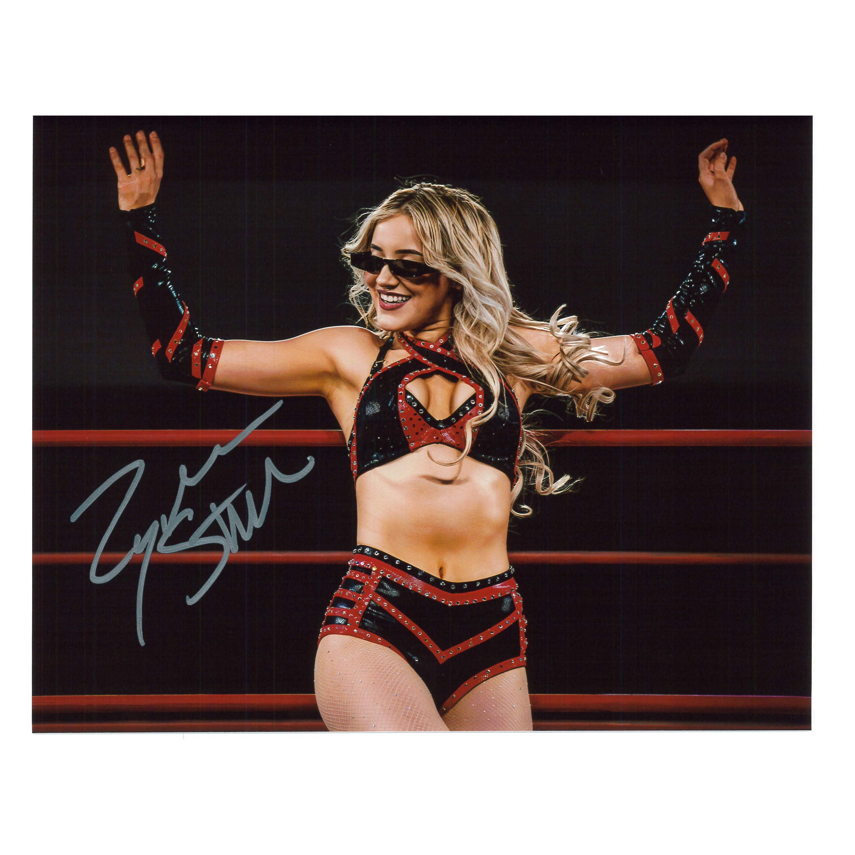 Zayda Steel In Ring Arms Open 8x10 Promo - Autographed