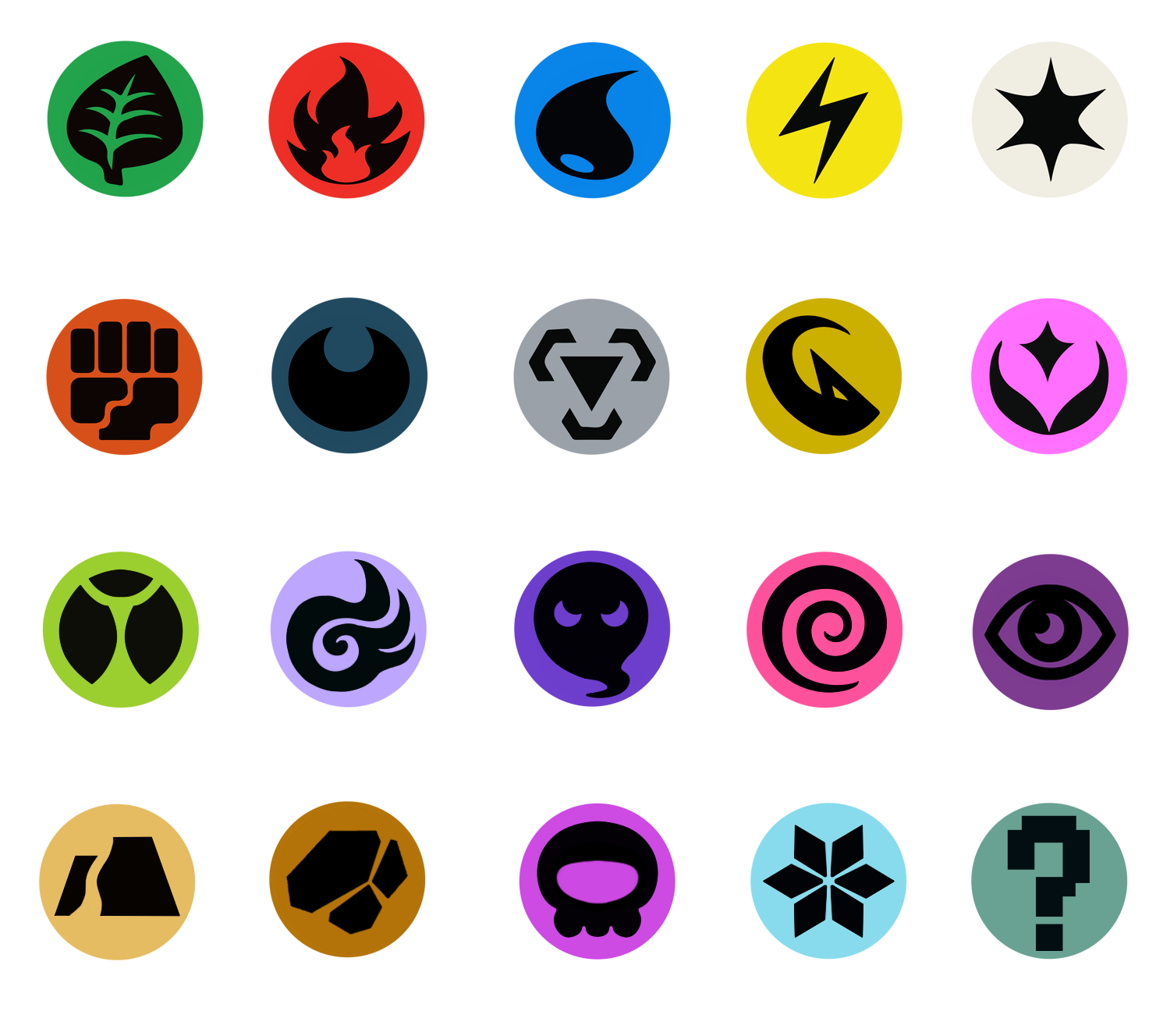 Pokemon TCG Trading Card Game All Type Symbols (Fanmade to fill in the gaps) PNG to help with any videos or projects needing some! Free to use! : r/pokemon