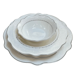 Tallerkensæt 24 Dele 6 Pers. - Schäfer Apollon Silver - Løven Home