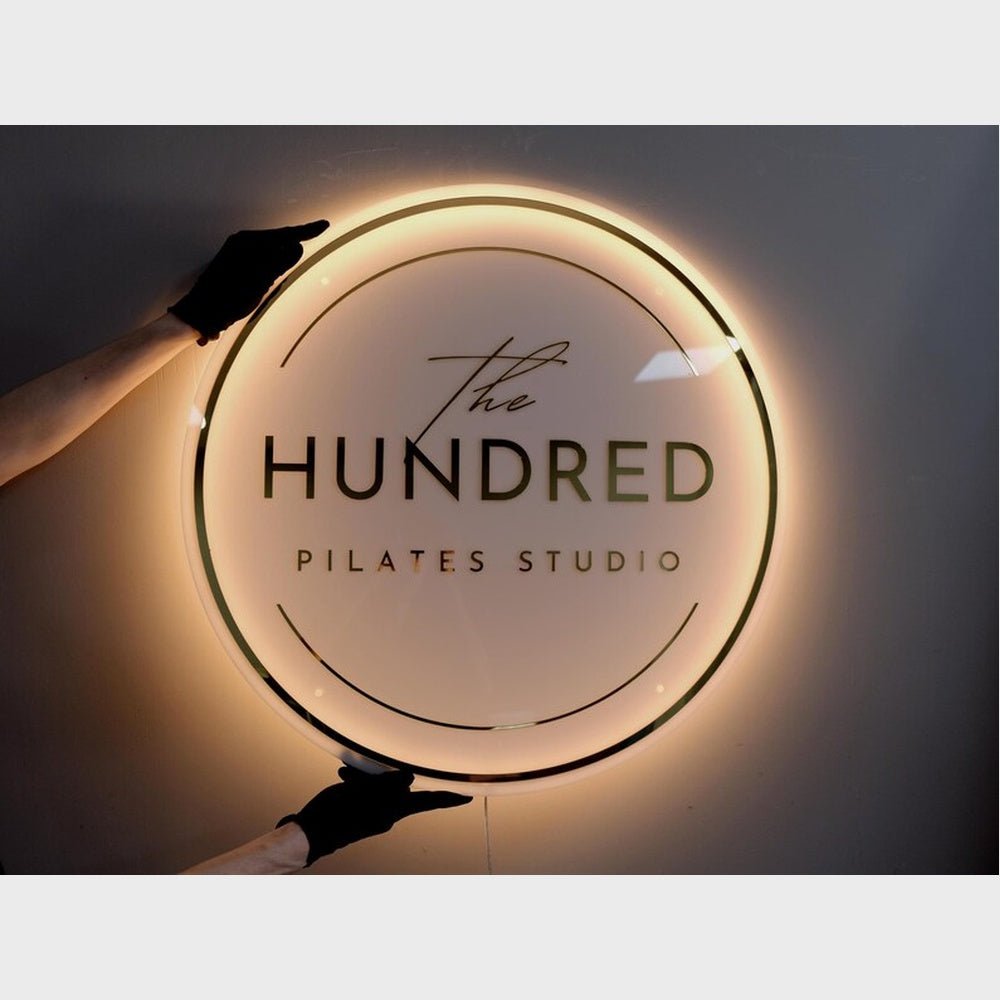 The Hundred Pilates Studio Acrylic Business Logo Sign - Shineneon