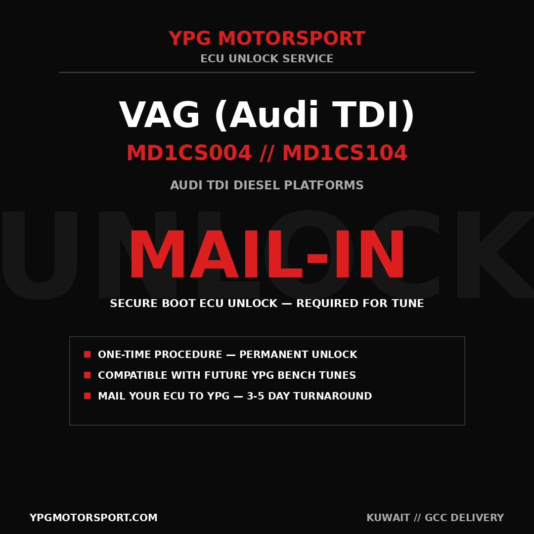 VAG Bosch MD1CS004 MD1CS104 ECU Unlock Audi TDI YPG Motorsport