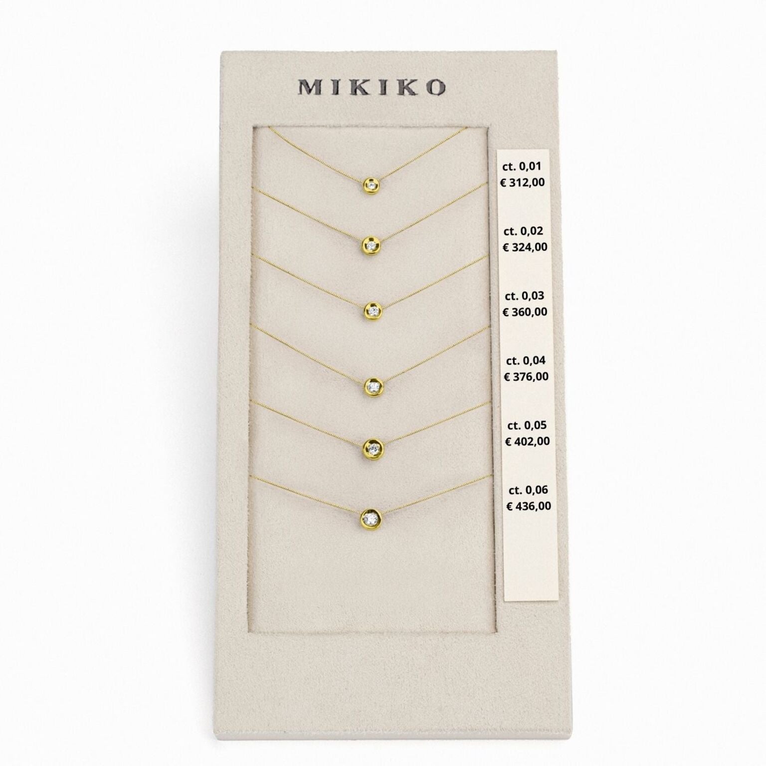 Mikiko pacchetto cl d5150 cipollina 18kt oro giallo 0,01-0,02-0,03-0,04-0,05-0,06 M.LIGHTBOX.66-G