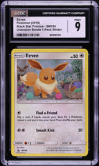 2019 Pokemon Sun & Moon Promo Unbroken Bonds Holo Eevee #SM184 CGC 9 MINT on Fanatics Collect