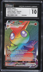 2021 Pokemon Battle Styles Rainbow Rare Holo Victini VMAX #165 CGC 10 GEM MINT on Fanatics Collect