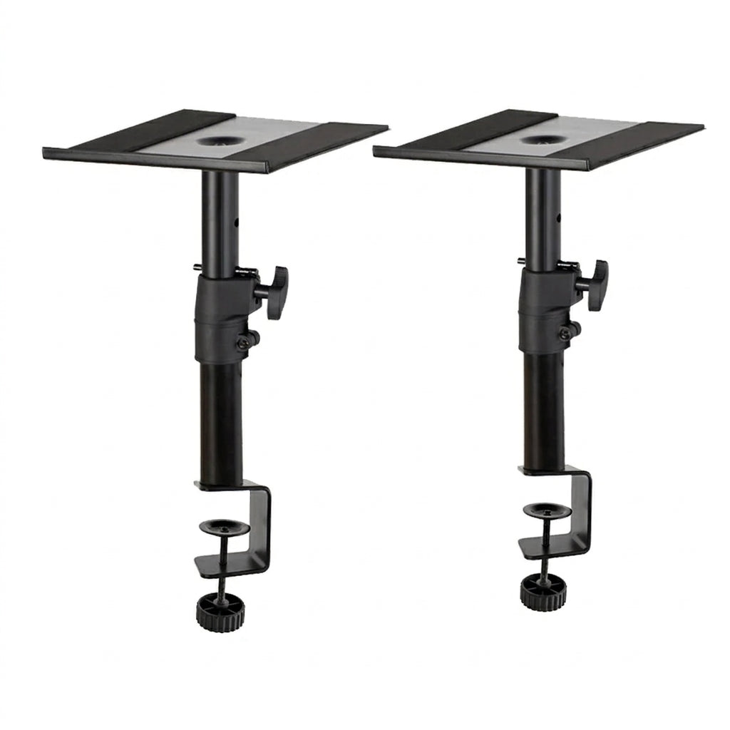 Studio‑Grade Clamp Mount Speaker Stand — Height Adjustable Desktop Platform for Monitors